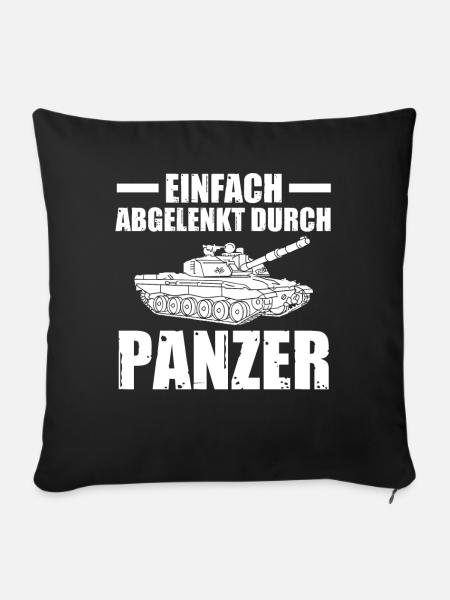 Panzerfahrer Soldat Panzer - Sofakissenbezug 45 x 45 cm - Schwarz