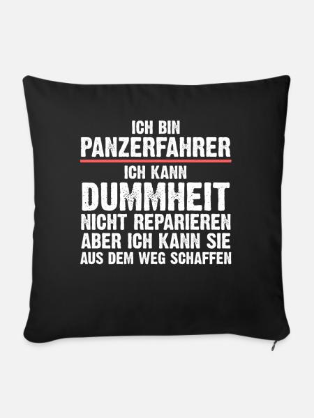 Panzerfahrer Soldat Panzer - Sofakissenbezug 45 x 45 cm - Schwarz