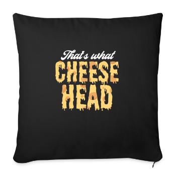 Cheese Cheesecake Food Gift - Sofa pillowcase 17,3'' x 17,3'' (45 x 45 cm) - black - Front