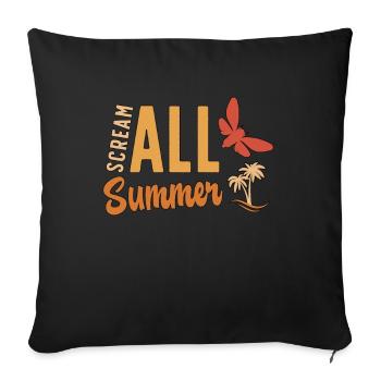 Les cigales crient tout l’été aime les cigales périodiques - Housse de coussin décorative 45 x 45 cm - noir - Devant