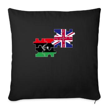 Libya UK Flag British Libyan - Sofa pillowcase 17,3'' x 17,3'' (45 x 45 cm) - black - Front
