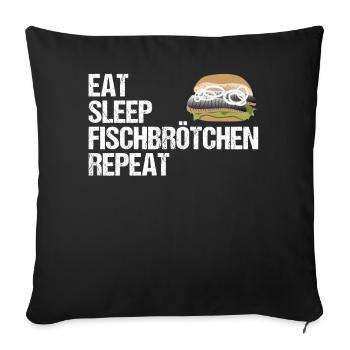 Lebenszyklus des Fischbrötchen-Fans Geschenk - Sofakissenbezug 45 x 45 cm - Schwarz - Vorne