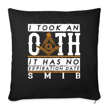 Masonic Gift I Masonic Freemasonry - Sofa pillowcase 17,3'' x 17,3'' (45 x 45 cm) - black - Front