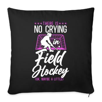 hockey sur gazon, il n’y a pas de pleurs - Housse de coussin décorative 45 x 45 cm - noir - Devant