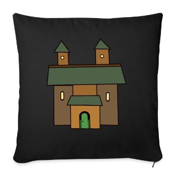 Castle, Middle Ages, Knights, Castle, Fairytale, Fortress - Sofa pillowcase 17,3'' x 17,3'' (45 x 45 cm) - black - Front