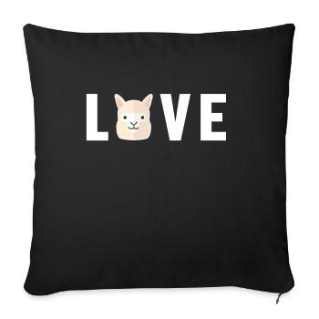 Amour Lama Alpaga Pako Alpaga Éleveur Alpaga - Housse de coussin décorative 45 x 45 cm - noir - Devant