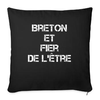 Breton Et Fier De L'ëtre Cadeau - Housse de coussin décorative 45 x 45 cm - noir - Devant