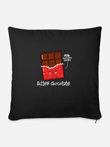 Schokolade - Sofakissenbezug 45 x 45 cm - Schwarz