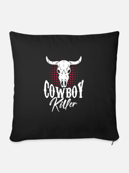 Cowboy Cowboystiefel Western Geschenk - Sofakissenbezug 45 x 45 cm - Schwarz