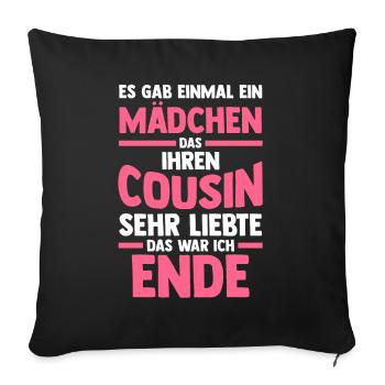 Cousine Cousins Cousin - Sofakissenbezug 45 x 45 cm - Schwarz - Vorne