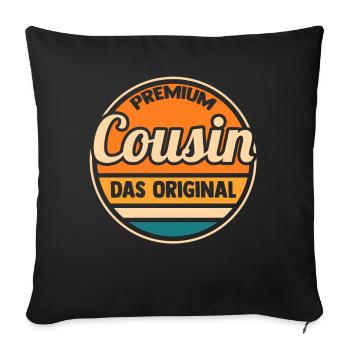 Cousins Cousin - Sofakissenbezug 45 x 45 cm - Schwarz - Vorne