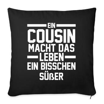 Cousins Cousin - Sofakissenbezug 45 x 45 cm - Schwarz - Vorne
