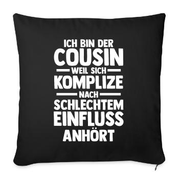 Cousins Cousin - Sofakissenbezug 45 x 45 cm - Schwarz - Vorne
