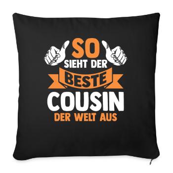 Cousins Cousin - Sofakissenbezug 45 x 45 cm - Schwarz - Vorne