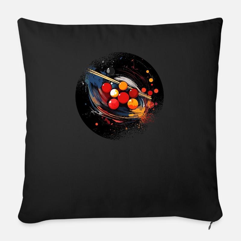 Snooker game Snooker-tisch Snookerkugeln Vintage - Sofakissenbezug 45 x 45 cm - Schwarz