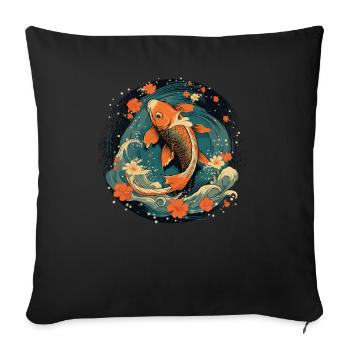 Koi Fish Koi Carp Koi Garden Pond Koi - Sofa pillowcase 17,3'' x 17,3'' (45 x 45 cm) - black - Front