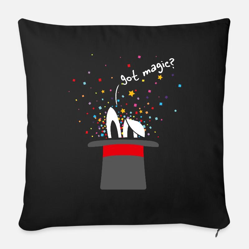 Got Magic Magic Magic Hat Bunny Illusionniste Magicien de scène - Housse de coussin décorative 45 x 45 cm - noir