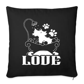 Dog Groomer Love Dog Groomer - Sofa pillowcase 17,3'' x 17,3'' (45 x 45 cm) - black - Front