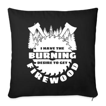 Oven Fireplace Firewood Fire Wood - Sofa pillowcase 17,3'' x 17,3'' (45 x 45 cm) - black - Front