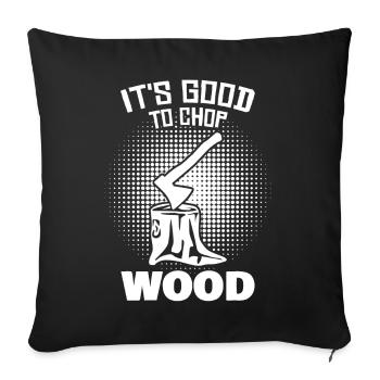 Firewood Fireplace Fire Wood Oven - Sofa pillowcase 17,3'' x 17,3'' (45 x 45 cm) - black - Front