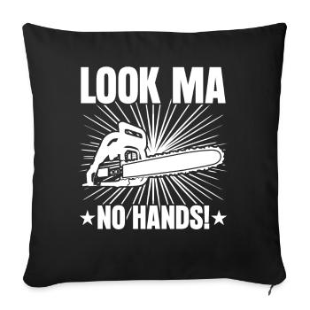 Chain Saw Joke Cutting Wood Chainsaw - Sofa pillowcase 17,3'' x 17,3'' (45 x 45 cm) - black - Front