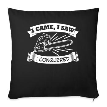 Chain Saw Chainsaw Cutting Wood - Sofa pillowcase 17,3'' x 17,3'' (45 x 45 cm) - black - Front