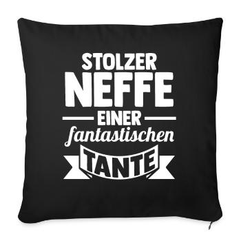 Tante Neffe - Sofakissenbezug 45 x 45 cm - Schwarz - Vorne