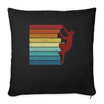 Escalade de bloc rétro Escalade de vitesse Escalade sportive - Housse de coussin décorative 45 x 45 cm - noir - Devant