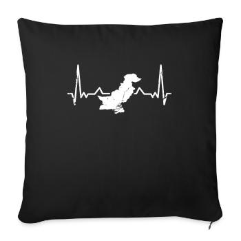 Pakistan Vintage Heartbeat Card Pakistani - Sofa pillowcase 17,3'' x 17,3'' (45 x 45 cm) - black - Front