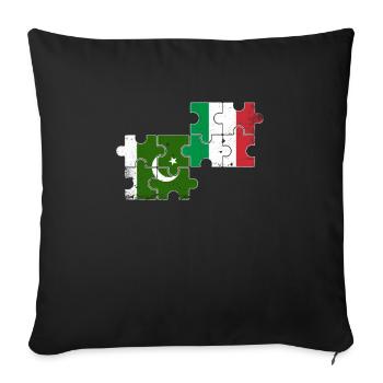 Pakistan Italy Vintage Flag Pakistani - Sofa pillowcase 17,3'' x 17,3'' (45 x 45 cm) - black - Front