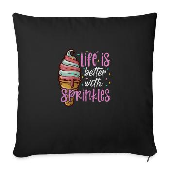 Eiscreme - Sofakissenbezug 45 x 45 cm - Schwarz - Vorne