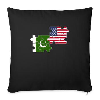 Pakistan USA Flag American Pakistani - Sofa pillowcase 17,3'' x 17,3'' (45 x 45 cm) - black - Front