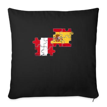 Peru Spain Vintage Flag Spanish Peruvian - Sofa pillowcase 17,3'' x 17,3'' (45 x 45 cm) - black - Front