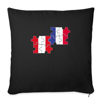 Flag of Peru France Flag of French Peruvian - Sofa pillowcase 17,3'' x 17,3'' (45 x 45 cm) - black - Front