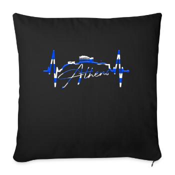 Athen Skyline Herzschlag Griechenland Akropolis - Sofakissenbezug 45 x 45 cm - Schwarz - Vorne