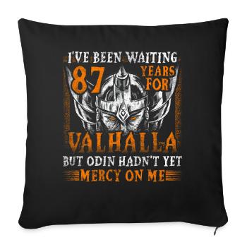 87 ans d’attente pour le 87e anniversaire du Valhalla - Housse de coussin décorative 45 x 45 cm - noir - Devant