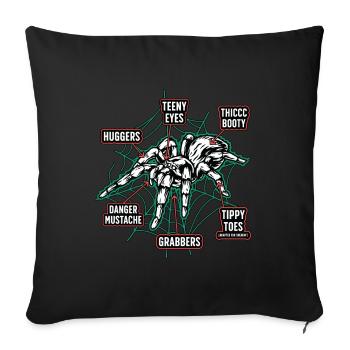 Tarantulas Teeny Eyes Thicc Booty Huggers Spider - Sofakissenbezug 45 x 45 cm - Schwarz - Vorne