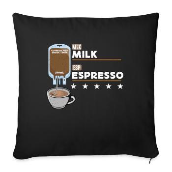 Espresso Milk Espresso Shot Injection Coffee Bean - Sofa pillowcase 17,3'' x 17,3'' (45 x 45 cm) - black - Front