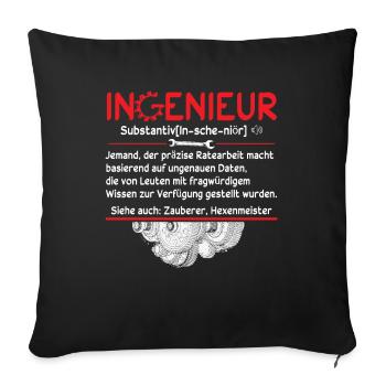 Definition Ingenieur - Sofakissenbezug 45 x 45 cm - Schwarz - Vorne