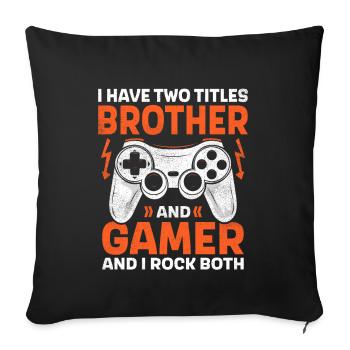 DEUX JOUEURS DE TITRE ET FRÈRE ROCKE TOUS DEUX EN TRAIN DE JOUER - Housse de coussin décorative 45 x 45 cm - noir - Devant