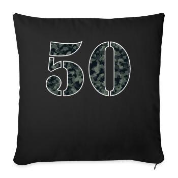 Fifty Military Style Strong Age Gift - Sofa pillowcase 17,3'' x 17,3'' (45 x 45 cm) - black - Front