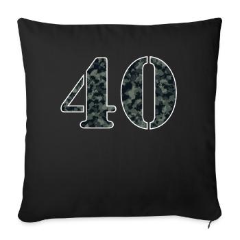 Fier 40 Look militaire cadeau d’anniversaire - Housse de coussin décorative 45 x 45 cm - noir - Devant