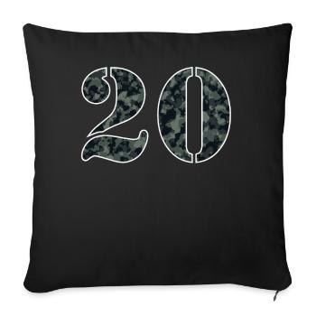Military Style Birthday Number 20 Gift - Sofa pillowcase 17,3'' x 17,3'' (45 x 45 cm) - black - Front