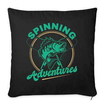 Fishing, Angler, Fisherman Fishing and Pike Fishing - Sofa pillowcase 17,3'' x 17,3'' (45 x 45 cm) - black - Front