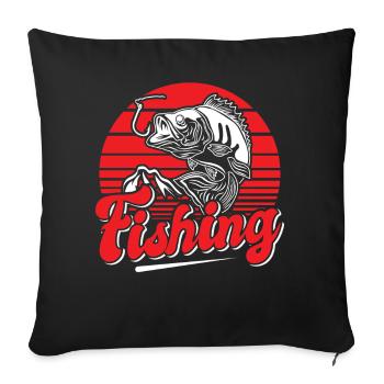 Fishing, Angler, Fisherman Fishing and Pike Fishing - Sofa pillowcase 17,3'' x 17,3'' (45 x 45 cm) - black - Front