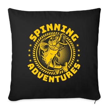 Fishing, Angler, Fisherman Fishing and Pike Fishing - Sofa pillowcase 17,3'' x 17,3'' (45 x 45 cm) - black - Front