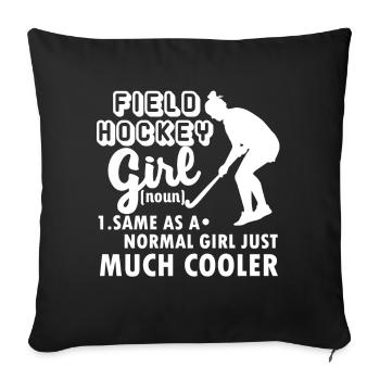 Field Hockey Field Hockey Girl Definition - Sofa pillowcase 17,3'' x 17,3'' (45 x 45 cm) - black - Front