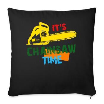 Chainsaw Retro Chain Saw - Sofa pillowcase 17,3'' x 17,3'' (45 x 45 cm) - black - Front