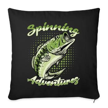 Fishing, Angler, Fisherman Fishing and Pike Fishing - Sofa pillowcase 17,3'' x 17,3'' (45 x 45 cm) - black - Front