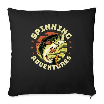 Fishing, Angler, Fisherman Fishing and Pike Fishing - Sofa pillowcase 17,3'' x 17,3'' (45 x 45 cm) - black - Front